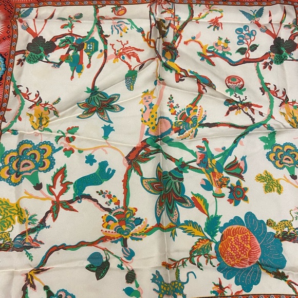 Christian Lacroix Hand Rolled Silk Scarf 26x26 - Picture 4 of 7